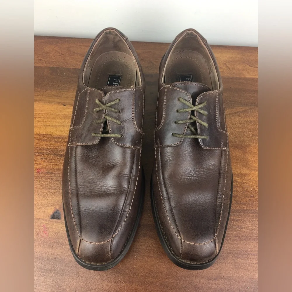 Fratelli Select Men’s Dress Shoes Almond Toe Size 9M Brown Genuine Leather.